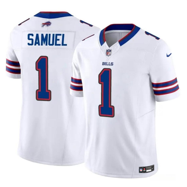 Youth Buffalo Bills #1 Curtis Samuel White 2024 F.U.S.E Vapor Untouchable Limited Football Stitched Jersey